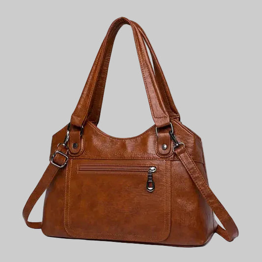 Classic Women's Shoulder Handbag with Detachable Crossbody Strap.