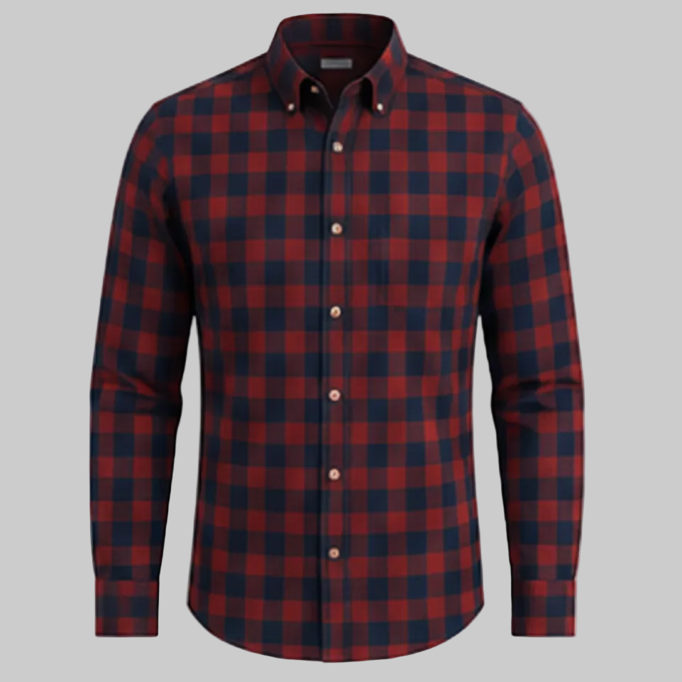 Men’s Red & Navy Buffalo Check Shirt