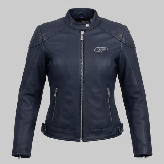 GP Leather Jacket (Navy Blue)
