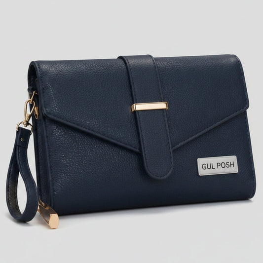 Gul Posh Classic Strapped Leather Clutch / Wristlet Organizer