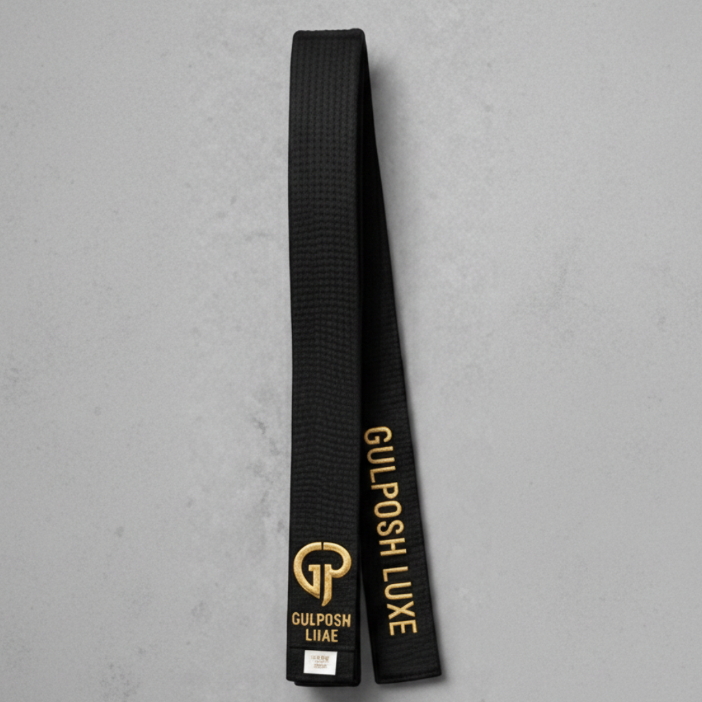 Custom Embroidered Martial Arts Belt (Black).