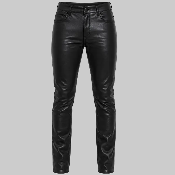 Aero Sleek High-Waisted Matte Leather Trousers