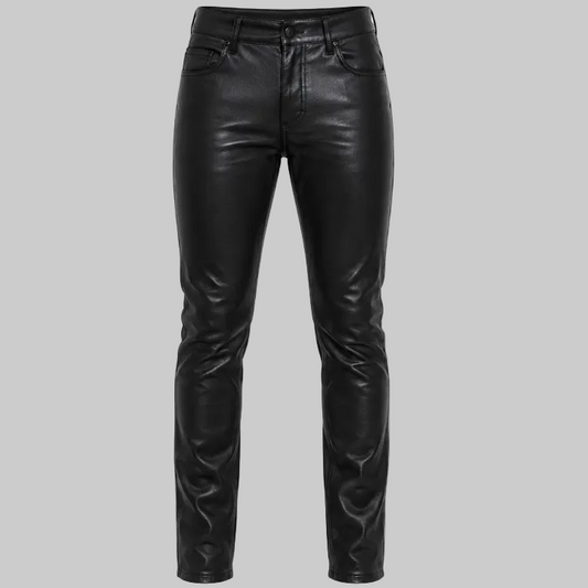 Aero Sleek High-Waisted Matte Leather Trousers