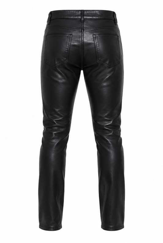 Aero Sleek High-Waisted Matte Leather Trousers