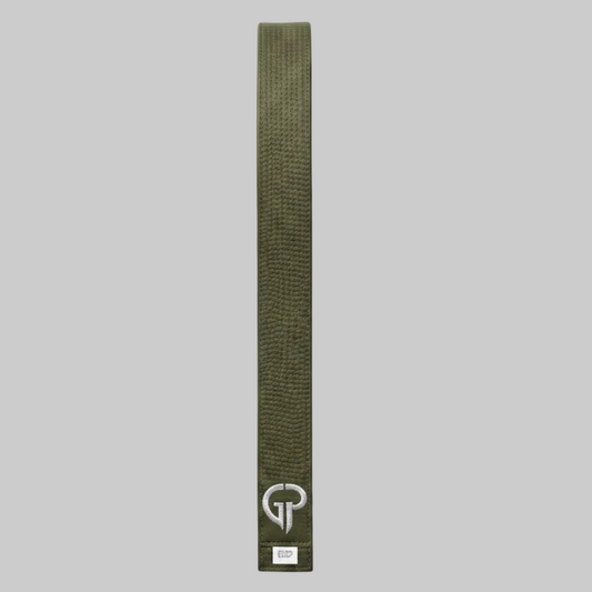 Custom Embroidered Martial Arts Belt (Olive Green).