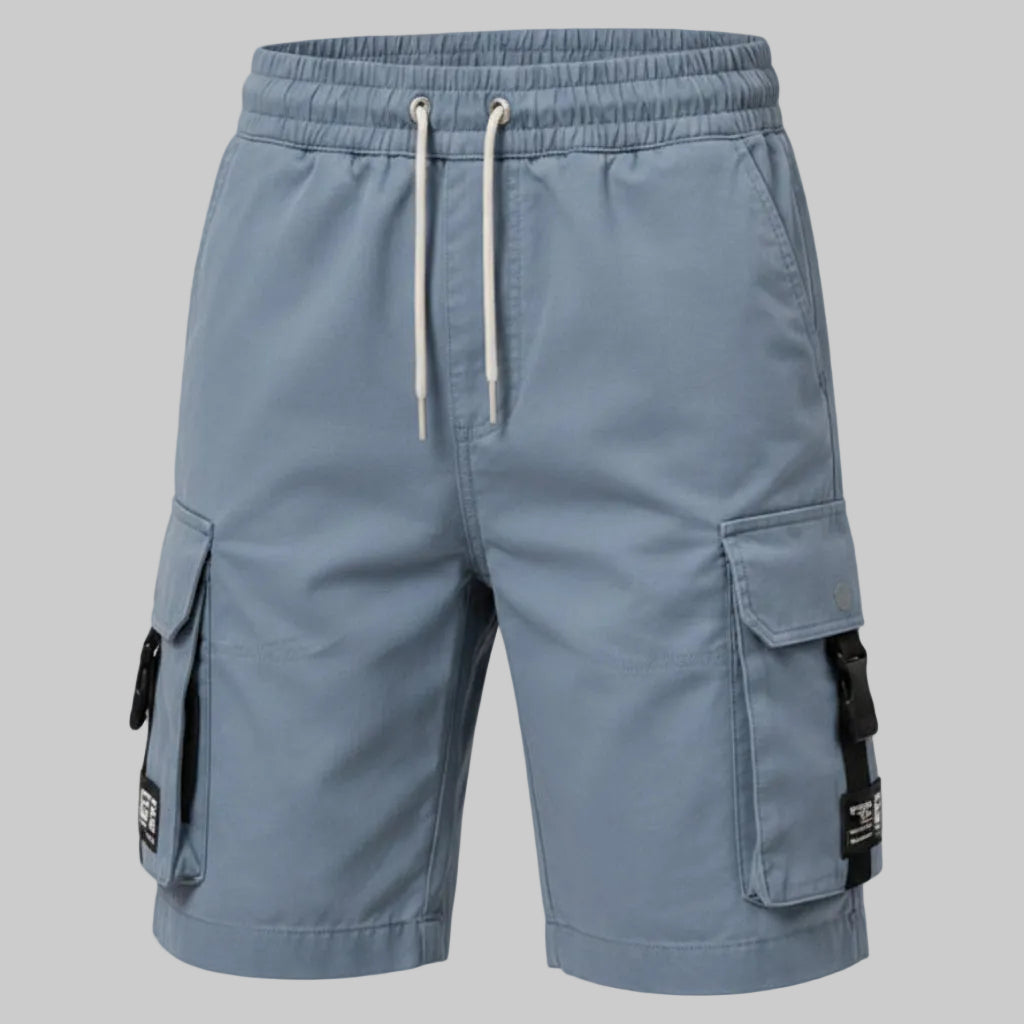 Light Blue Utility Strap Cargo Shorts