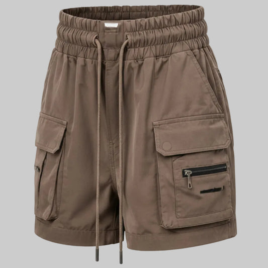 Women's High-Waisted Drawstring Cargo Shorts
