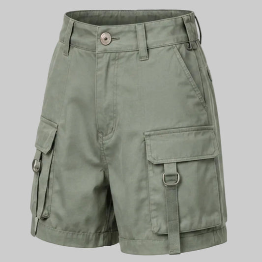 Women's High-Waisted Mid-Length Cargo Shorts