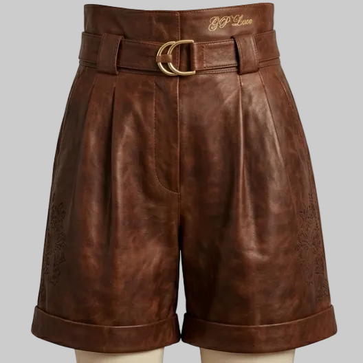 Women's Vintage Leather Bermuda Shorts