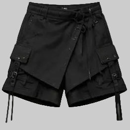 Deconstructed Asymmetrical Wrap Shorts