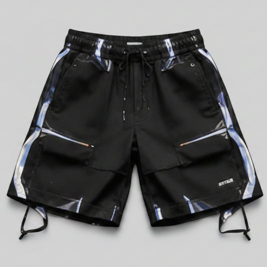 Futuristic Cyber Techwear Cargo Shorts
