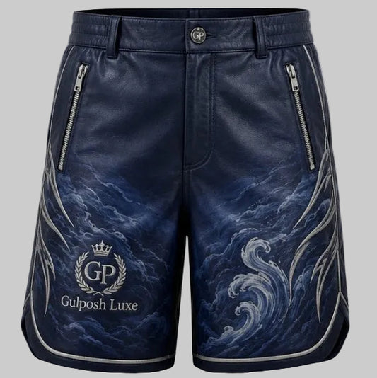 Custom Luxury Printed Leather Shorts