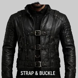 Western Kings Strap & Buckle Leather Jacket