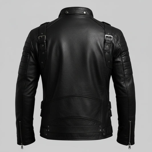 Western Kings Strap & Buckle Leather Jacket