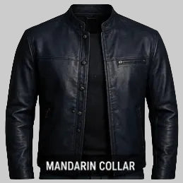 Men's Premium Mandarin Collar Leather Jacket