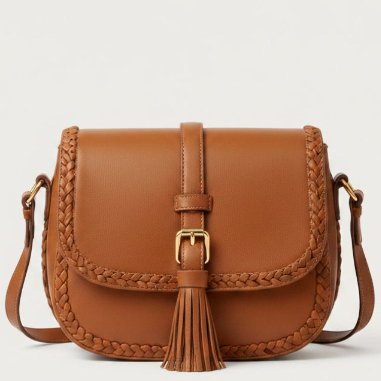 Gul Posh Luxe Heritage Leather Saddle Crossbody Bag