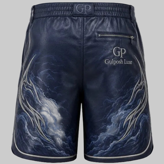 Custom Luxury Printed Leather Shorts
