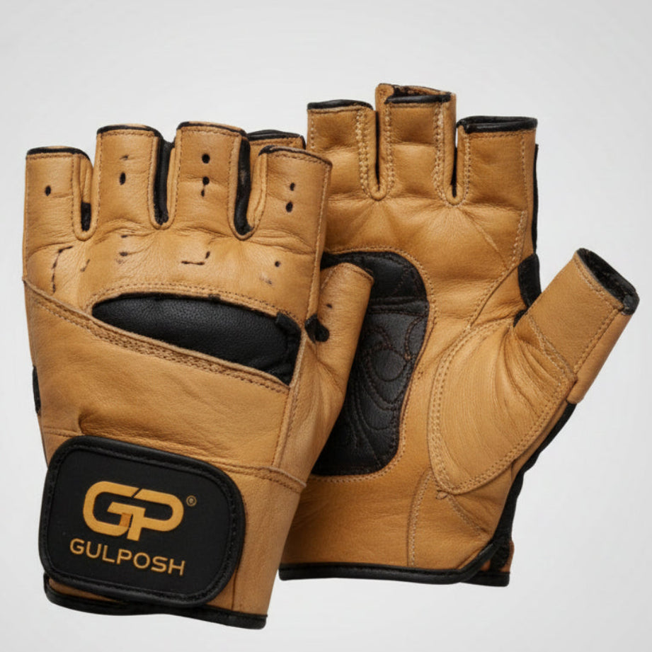 Gulposh Premium Tan Leather Training Gloves.