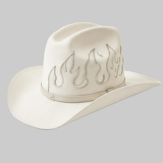 Gulposh Industries Ghost Flame Embroidered Western Cowboy Hat