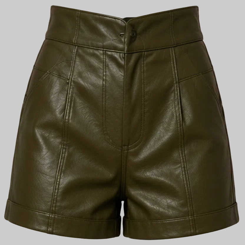 Gulposh Industries High-Waisted Tailored Leather Shorts