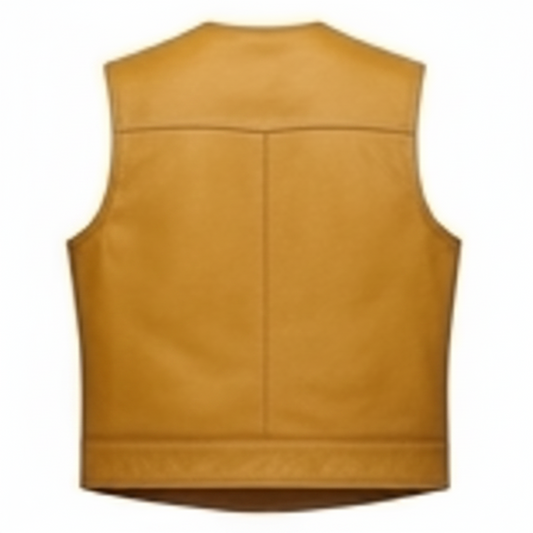 Men's Classic V-Neck Leather Vest (Snap-Button Western Waistcoat)