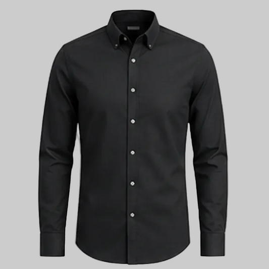 Men’s Classic Black Oxford Button-Down Shirt