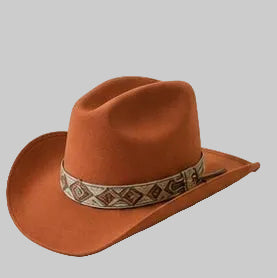 Gulposh Industries Terracotta Aztec-Band Cowboy Hat