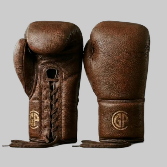 Gulposh Luxe Heritage Lace-Up Boxing Gloves (Vintage Brown)