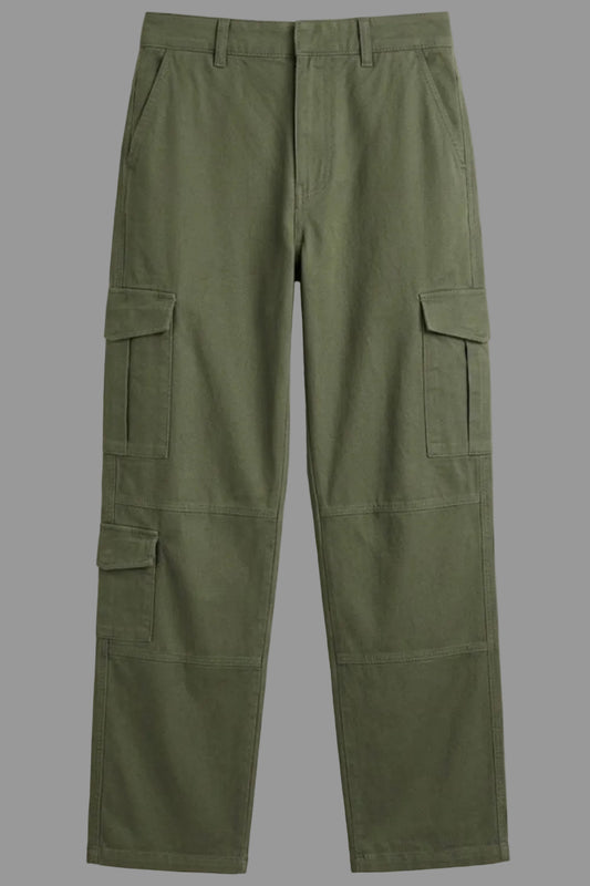 Gulposh Luxe Vanguard Heavy Twill Cargo Trousers Olive Green