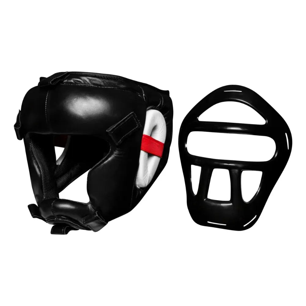 Gulposh Luxe Classic Full-Face Sparring Head Guard (Crimson Red & White Edition)