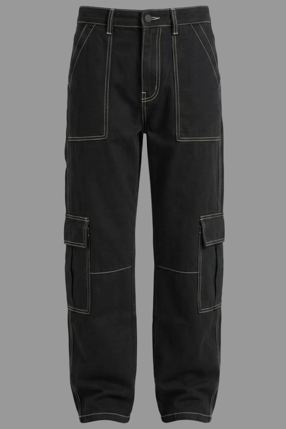 Gulposh Luxe Matrix Contrast-Stitch Denim Cargoes