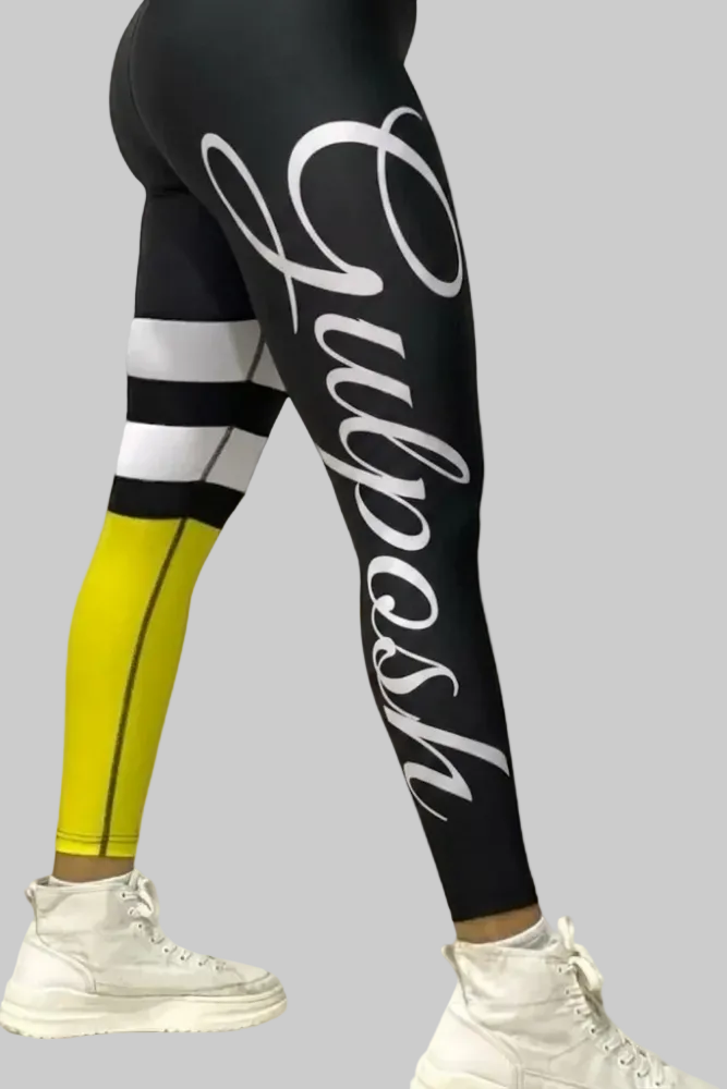 Gulposh Luxe "Signature Varsity" Color-Block Leggings