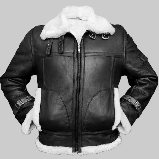 Fur Aviator Pilot Bomber Jacket.