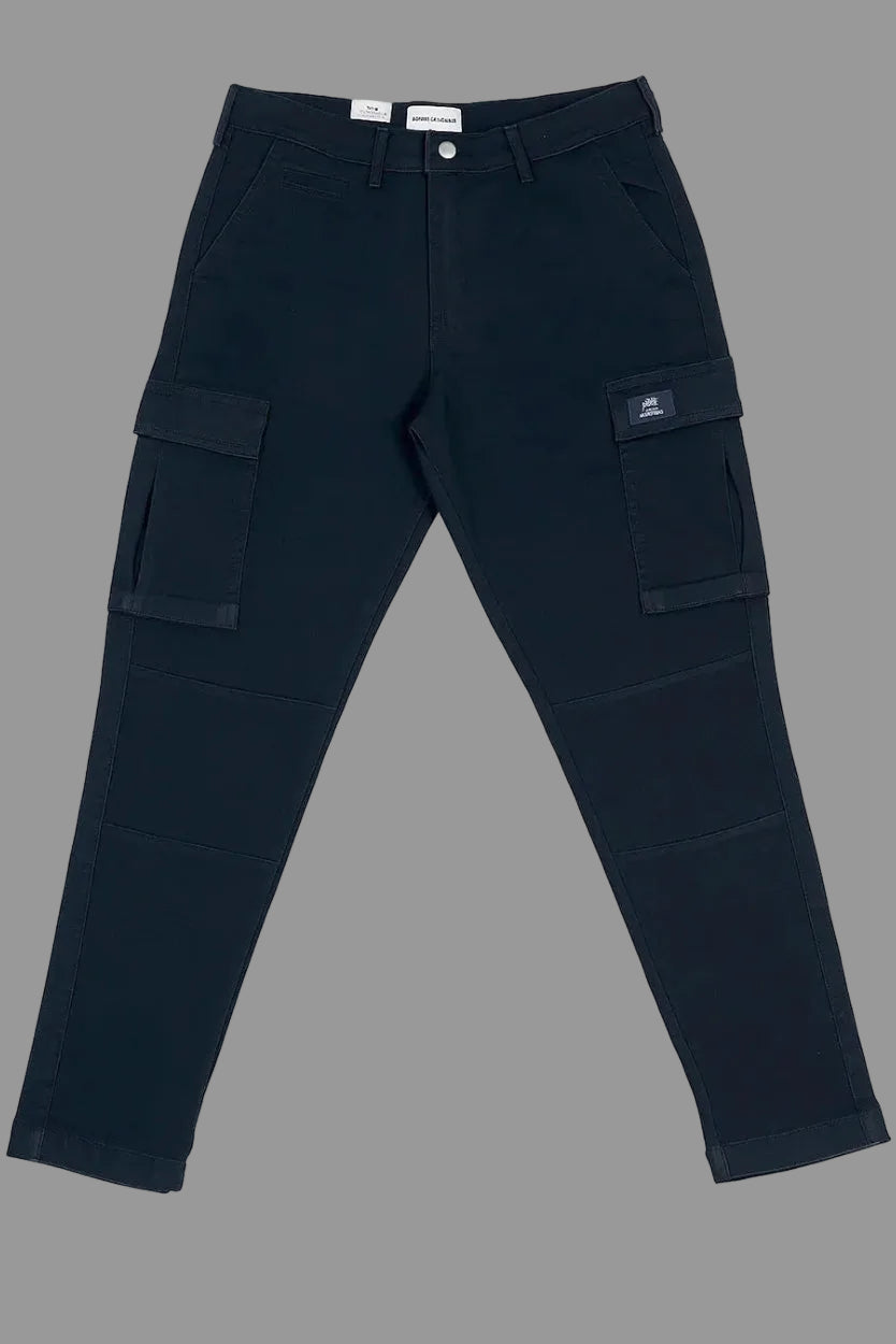 Gulposh Luxe Stealth Slim-Fit Cargo Trousers Matte Black