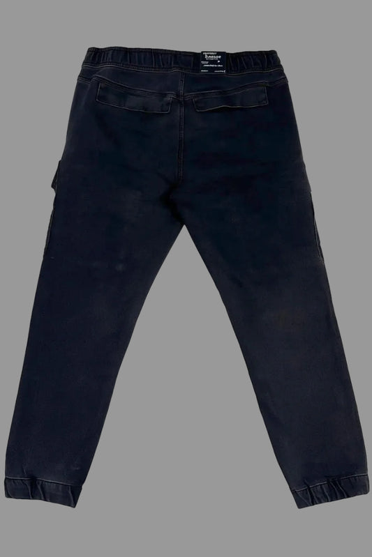 Gulposh Luxe Phantom Washed Denim Cargo Joggers