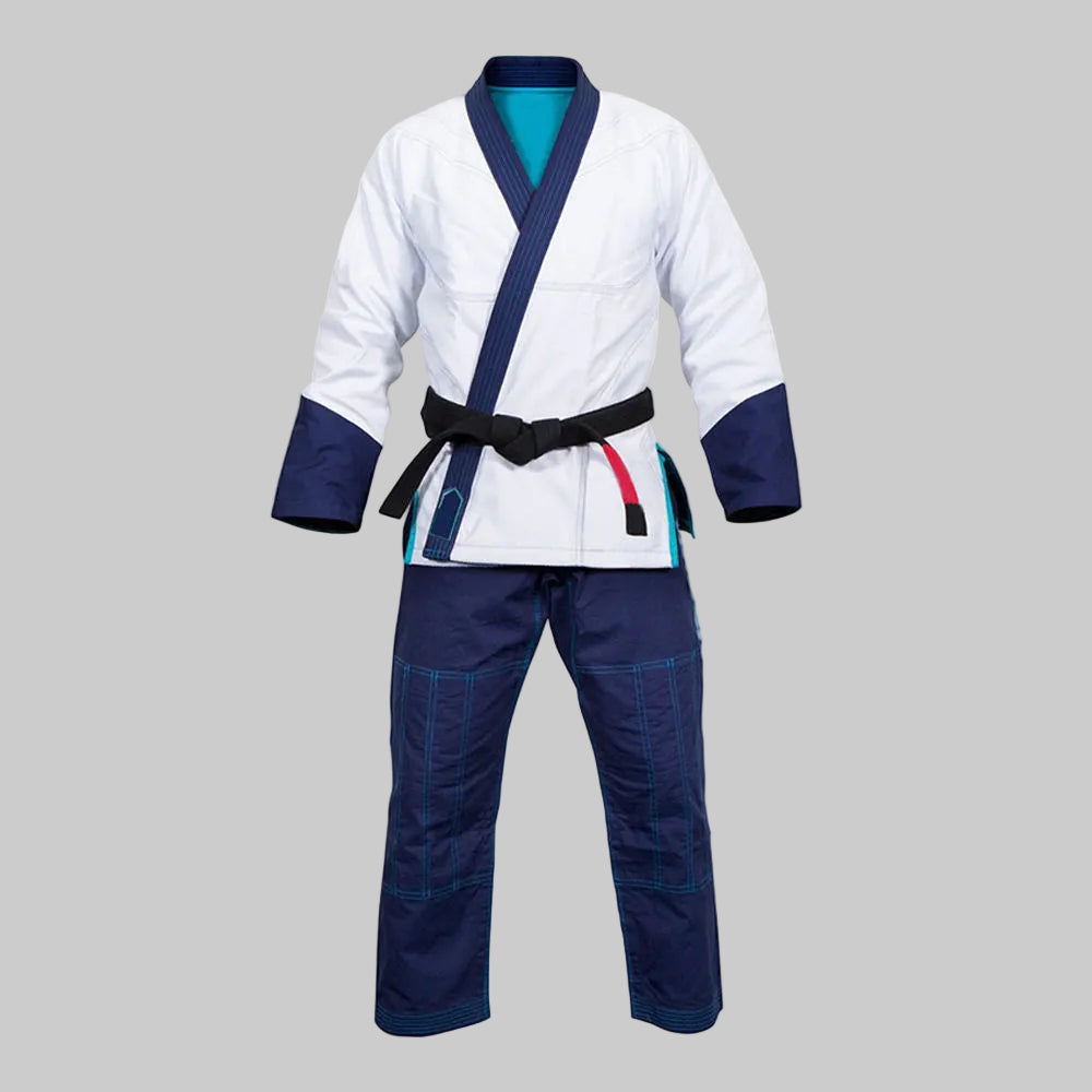 Multi-Color Premium Competition BJJ Gi (White/Navy/Teal Accent Edition)