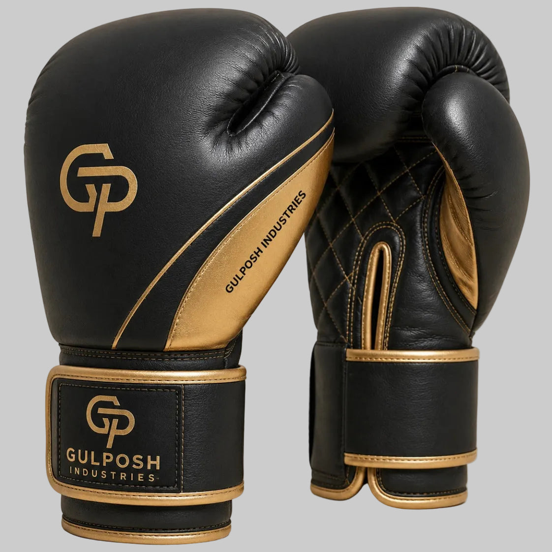 Gulposh Industries Pro-Classic Black & Gold Boxing Gloves