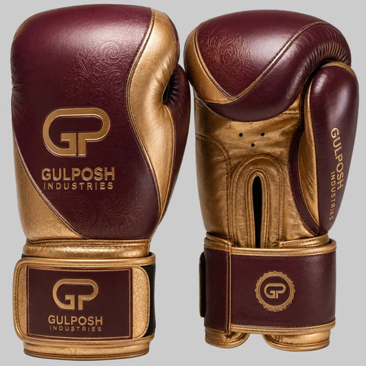 Gulposh Industries Imperial Maroon & Gold Boxing Gloves