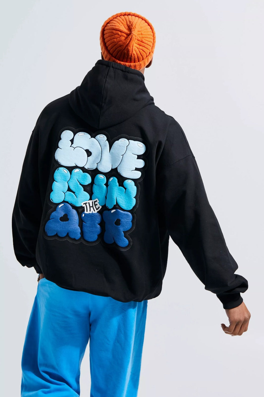 Gradient Bubble Text Oversized Hoodie