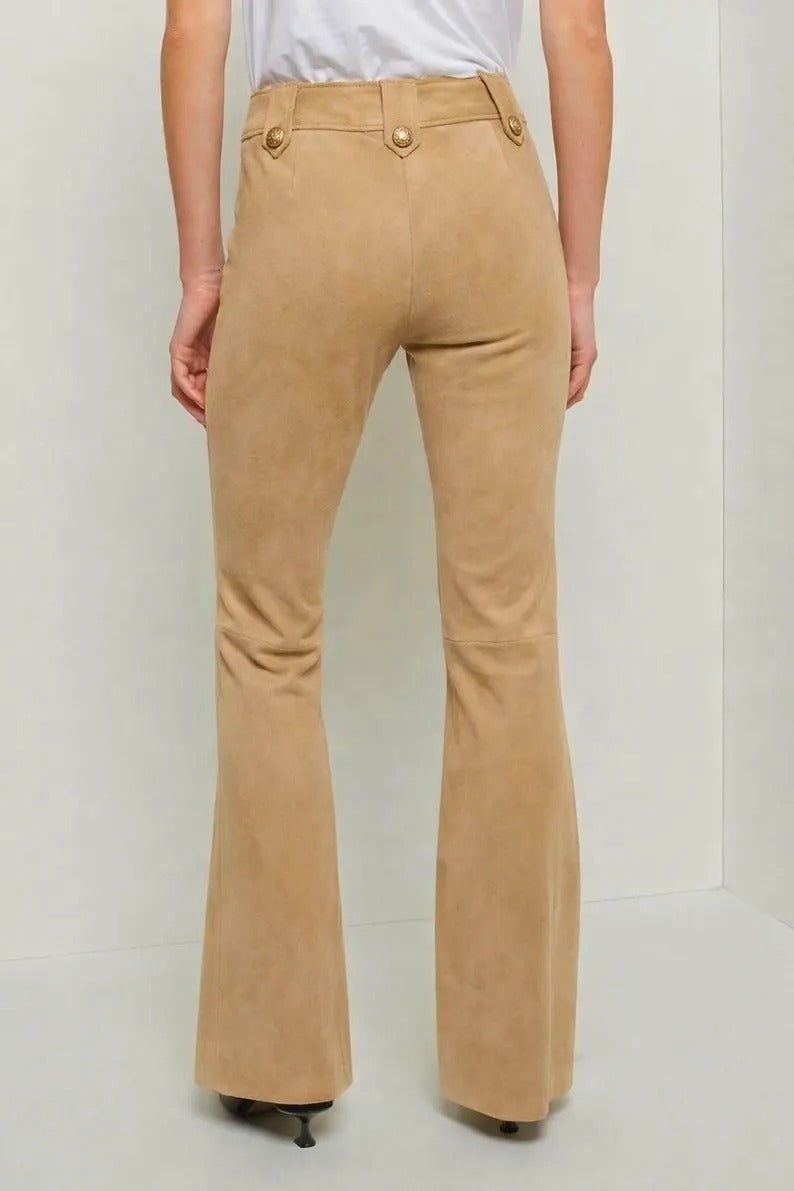 Gulposh Luxe "Heritage Sailor" Suede Flare Pants