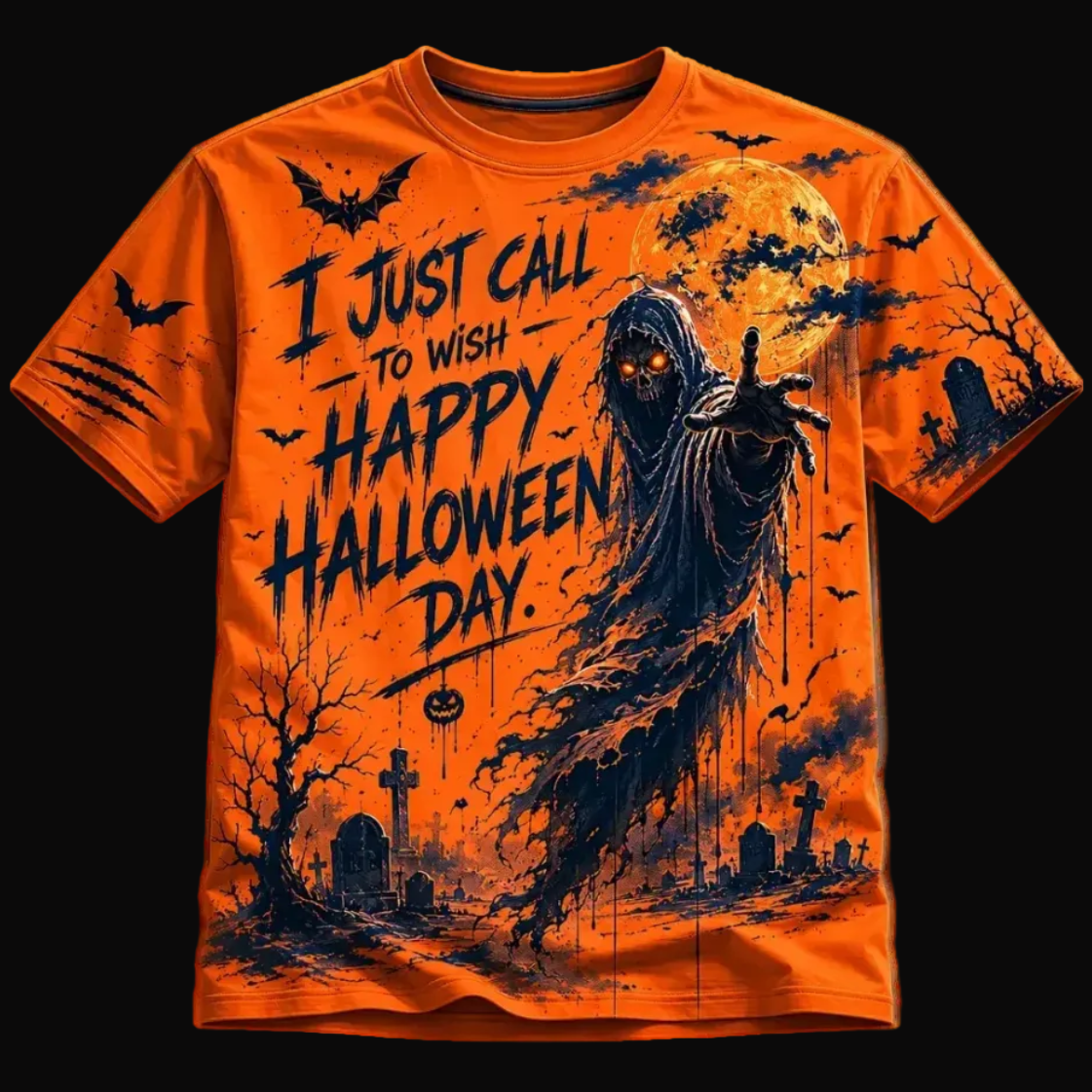 Gulposh Luxe Phantom Graveyard Halloween Polyester Tee