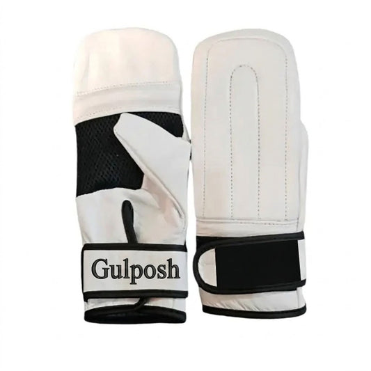 Gulposh Pro-Series Martial Arts Bag Mitts / Karate Punching Mitts (Classic White Edition)