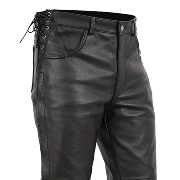 Iron-Hide Full-Zip Motorcycle Leather Pants