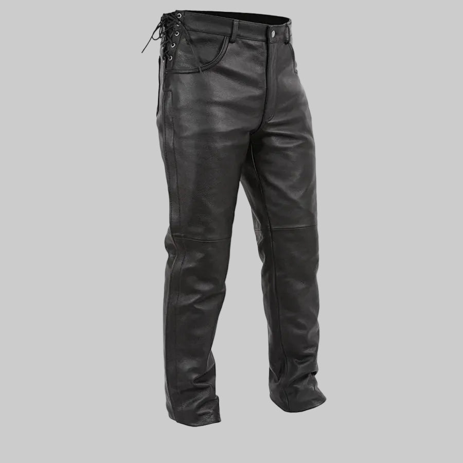 Iron-Hide Full-Zip Motorcycle Leather Pants