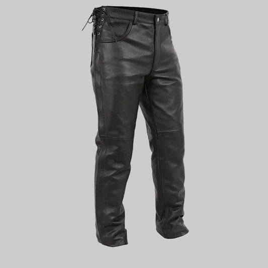 Iron-Hide Full-Zip Motorcycle Leather Pants