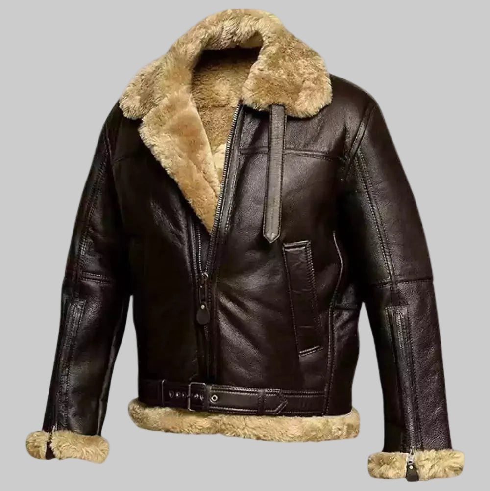 Men's B3 Flying Aviator Shearling Leather Jacket.