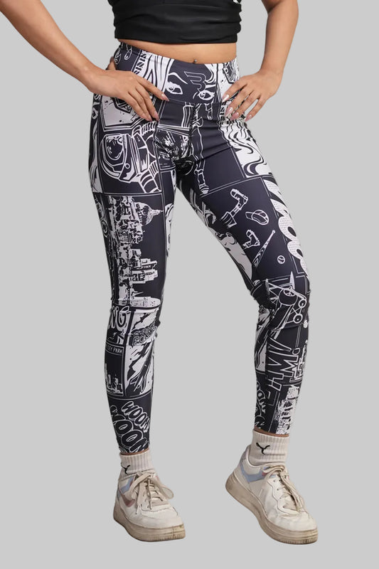 Gulposh Luxe "Pop-Art Comic" Sublimated Fitness Leggings