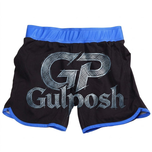 Gulposh Pro Series Vale Tudo & Grappling Shorts (Matte Black / Electric Blue).