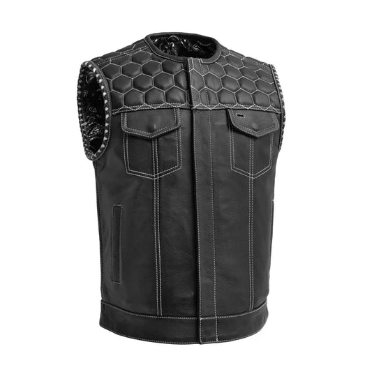 "The Hornet" Men's Club Style Leather Vest