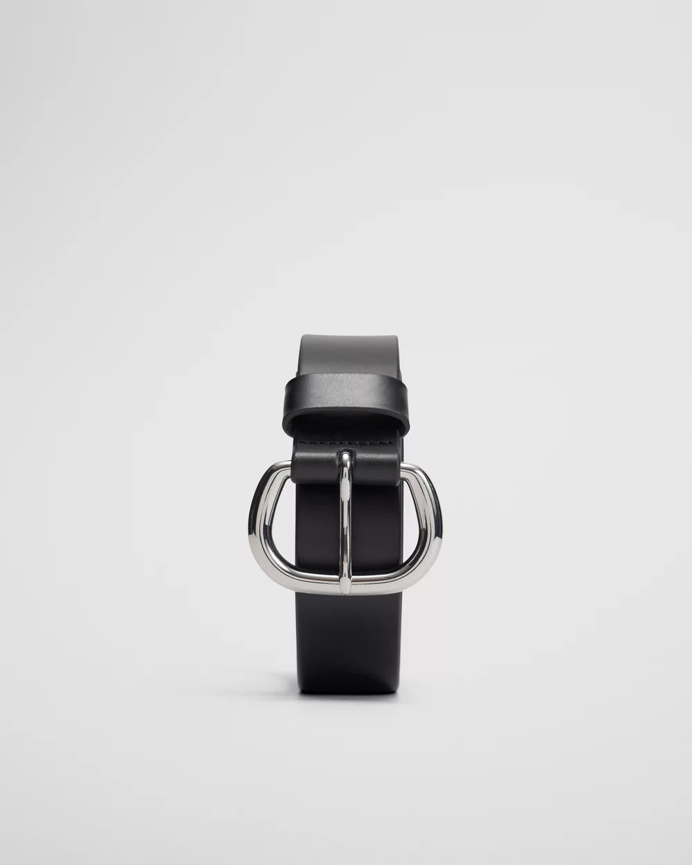 Curved Horseshoe Buckle Leather Belt